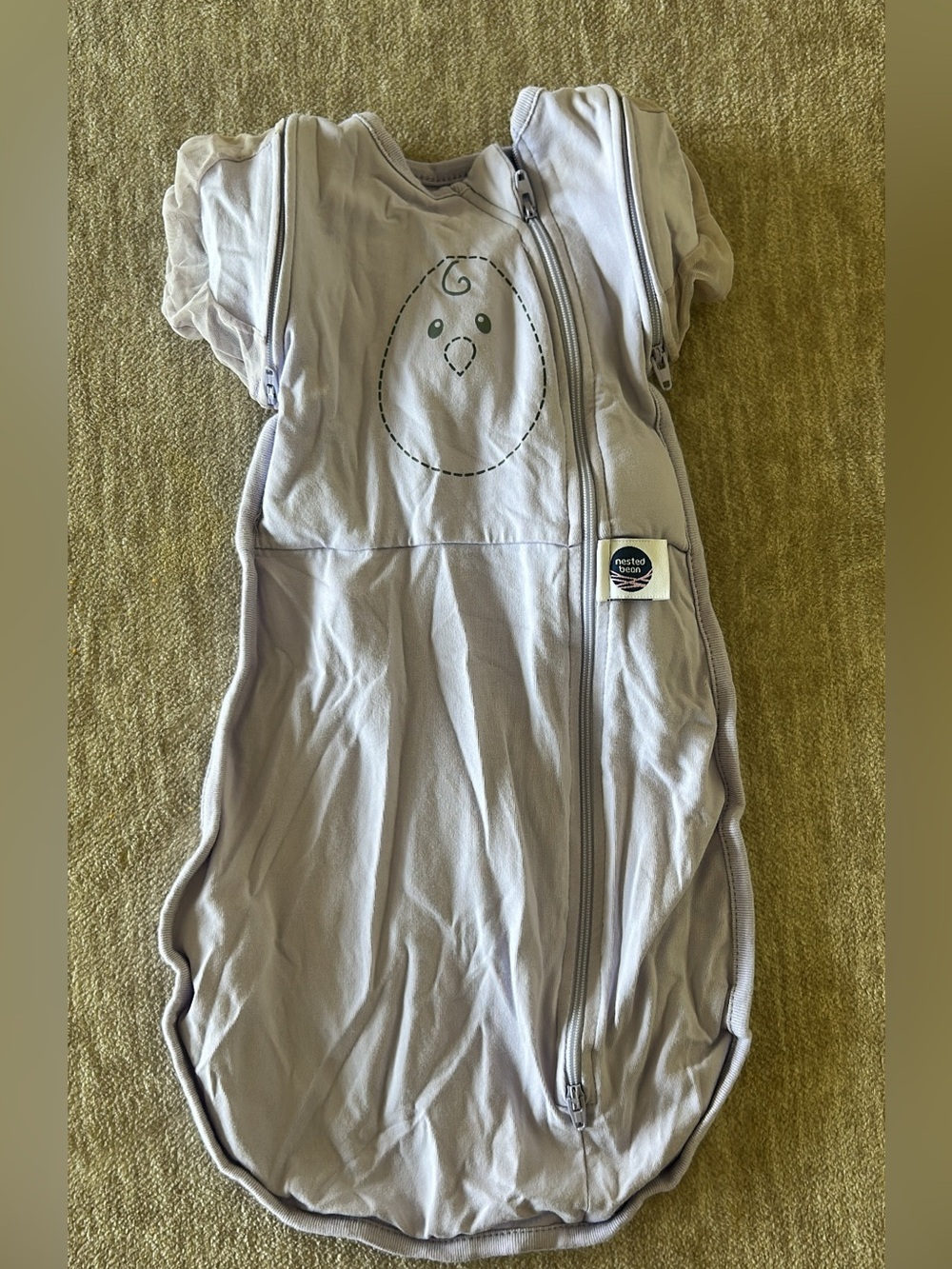 Nested Bean Lilac Short-Sleeve Sleep Sack with Chick Motif